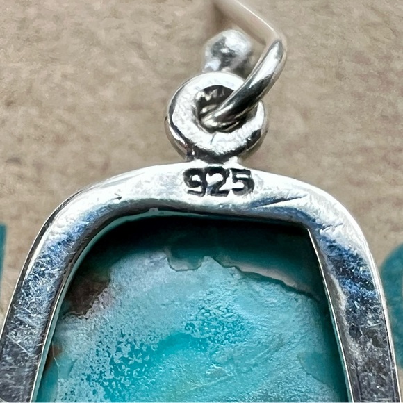 Sundance $138 NEW 1-1/2” Kingman Turquoise Sterling Silver Handmade Earrings - Picture 6 of 11